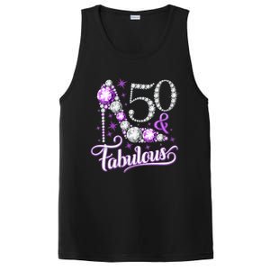 50th Birthday Design. 50 & Fabulous W.O.M.E.N Ladies PosiCharge Competitor Tank