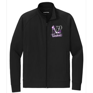 50th Birthday Design. 50 & Fabulous W.O.M.E.N Ladies Stretch Full-Zip Cadet Jacket