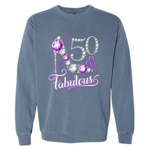 50th Birthday Design. 50 & Fabulous W.O.M.E.N Ladies Garment-Dyed Sweatshirt