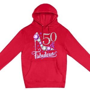 50th Birthday Design. 50 & Fabulous W.O.M.E.N Ladies Premium Pullover Hoodie