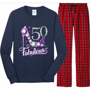 50th Birthday Design. 50 & Fabulous W.O.M.E.N Ladies Long Sleeve Pajama Set