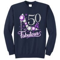 50th Birthday Design. 50 & Fabulous W.O.M.E.N Ladies Tall Sweatshirt