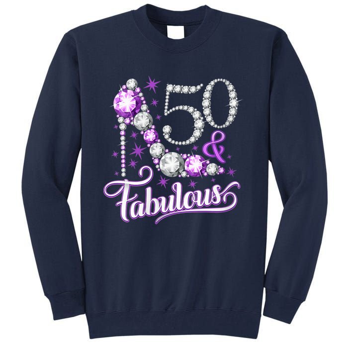 50th Birthday Design. 50 & Fabulous W.O.M.E.N Ladies Tall Sweatshirt