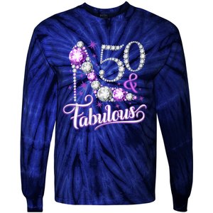 50th Birthday Design. 50 & Fabulous W.O.M.E.N Ladies Tie-Dye Long Sleeve Shirt