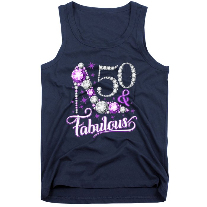 50th Birthday Design. 50 & Fabulous W.O.M.E.N Ladies Tank Top