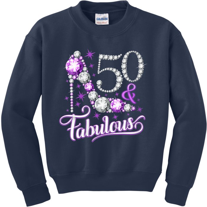 50th Birthday Design. 50 & Fabulous W.O.M.E.N Ladies Kids Sweatshirt