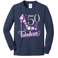 50th Birthday Design. 50 & Fabulous W.O.M.E.N Ladies Kids Long Sleeve Shirt