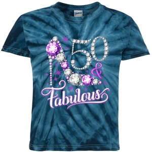 50th Birthday Design. 50 & Fabulous W.O.M.E.N Ladies Kids Tie-Dye T-Shirt