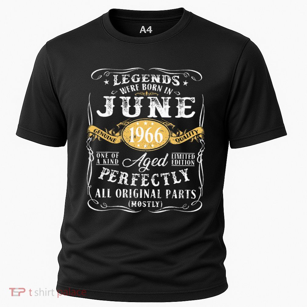57th Birthday Decoration Legends Were Born In June 1966 Performance Shirt