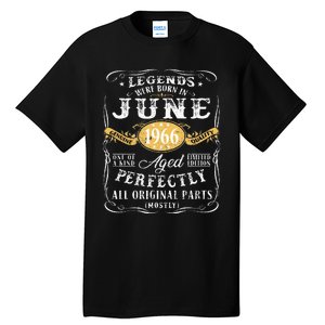 57th Birthday Decoration Legends Were Born In June 1966 Tall T-Shirt