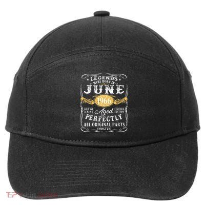 57th Birthday Decoration Legends Were Born In June 1966 7-Panel Snapback Hat