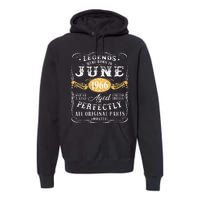 57th Birthday Decoration Legends Were Born In June 1966 Premium Hoodie