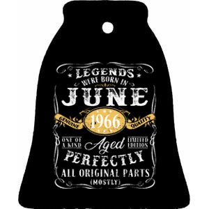 57th Birthday Decoration Legends Were Born In June 1966 Ceramic Bell Ornament