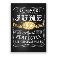 57th Birthday Decoration Legends Were Born In June 1966 Poster