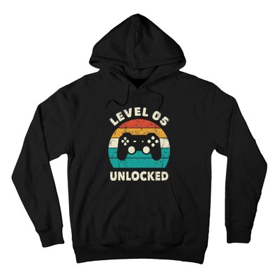 5th Birthday Decoration Gift Level 5 Unlocked Video Gamer Hoodie