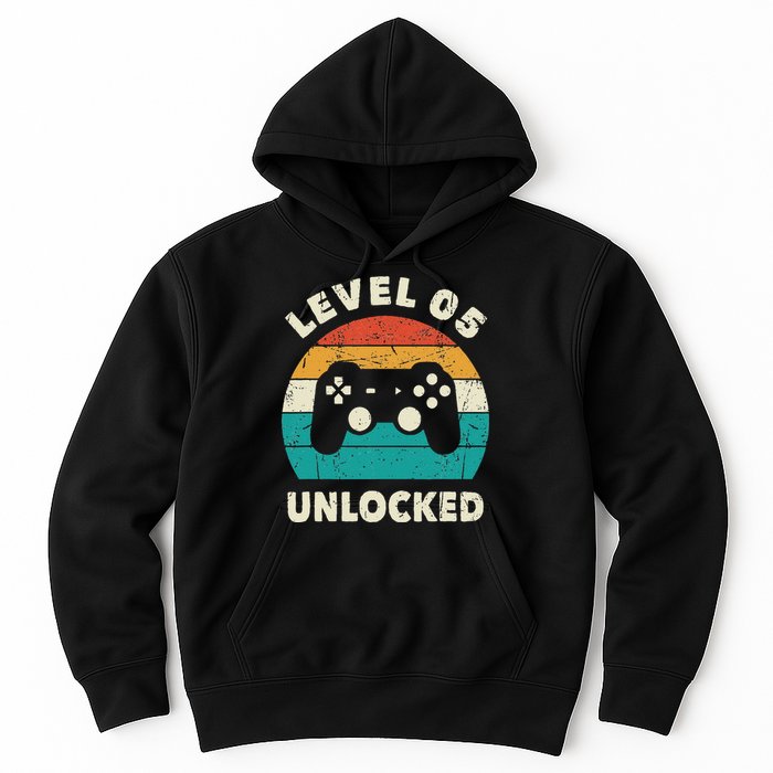 5th Birthday Decoration Gift Level 5 Unlocked Video Gamer Hoodie