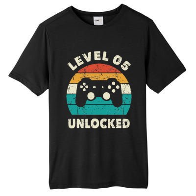 5th Birthday Decoration Gift Level 5 Unlocked Video Gamer Tall Fusion ChromaSoft Performance T-Shirt