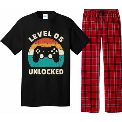 5th Birthday Decoration Gift Level 5 Unlocked Video Gamer Pajama Set