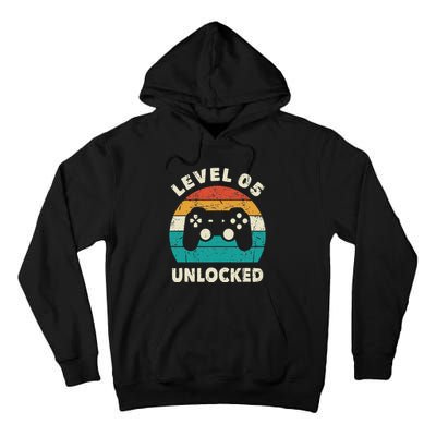 5th Birthday Decoration Gift Level 5 Unlocked Video Gamer Tall Hoodie