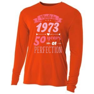 50 Birthday Decorations Women Female 50th BDay 1973 Birthday Cooling Performance Long Sleeve Crew