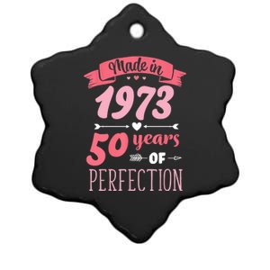 50 Birthday Decorations Women Female 50th BDay 1973 Birthday Ceramic Star Ornament