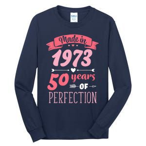 50 Birthday Decorations Women Female 50th BDay 1973 Birthday Tall Long Sleeve T-Shirt