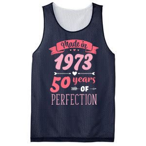 50 Birthday Decorations Women Female 50th BDay 1973 Birthday Mesh Reversible Basketball Jersey Tank