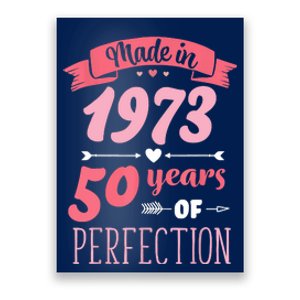 50 Birthday Decorations Women Female 50th BDay 1973 Birthday Poster