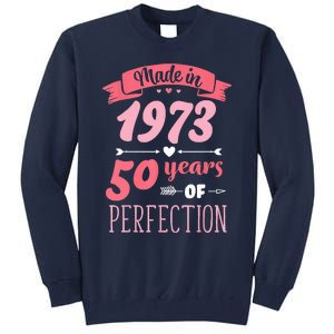 50 Birthday Decorations Women Female 50th BDay 1973 Birthday Tall Sweatshirt