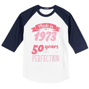 50 Birthday Decorations Women Female 50th BDay 1973 Birthday Baseball Sleeve Shirt