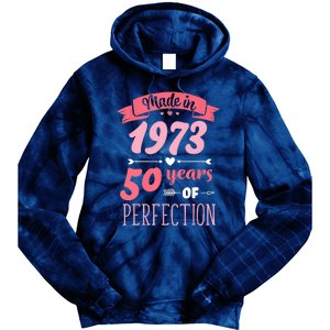 50 Birthday Decorations Women Female 50th BDay 1973 Birthday Tie Dye Hoodie