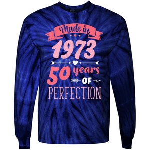 50 Birthday Decorations Women Female 50th BDay 1973 Birthday Tie-Dye Long Sleeve Shirt