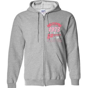 50 Birthday Decorations Women Female 50th BDay 1973 Birthday Full Zip Hoodie