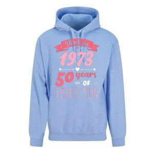 50 Birthday Decorations Women Female 50th BDay 1973 Birthday Unisex Surf Hoodie