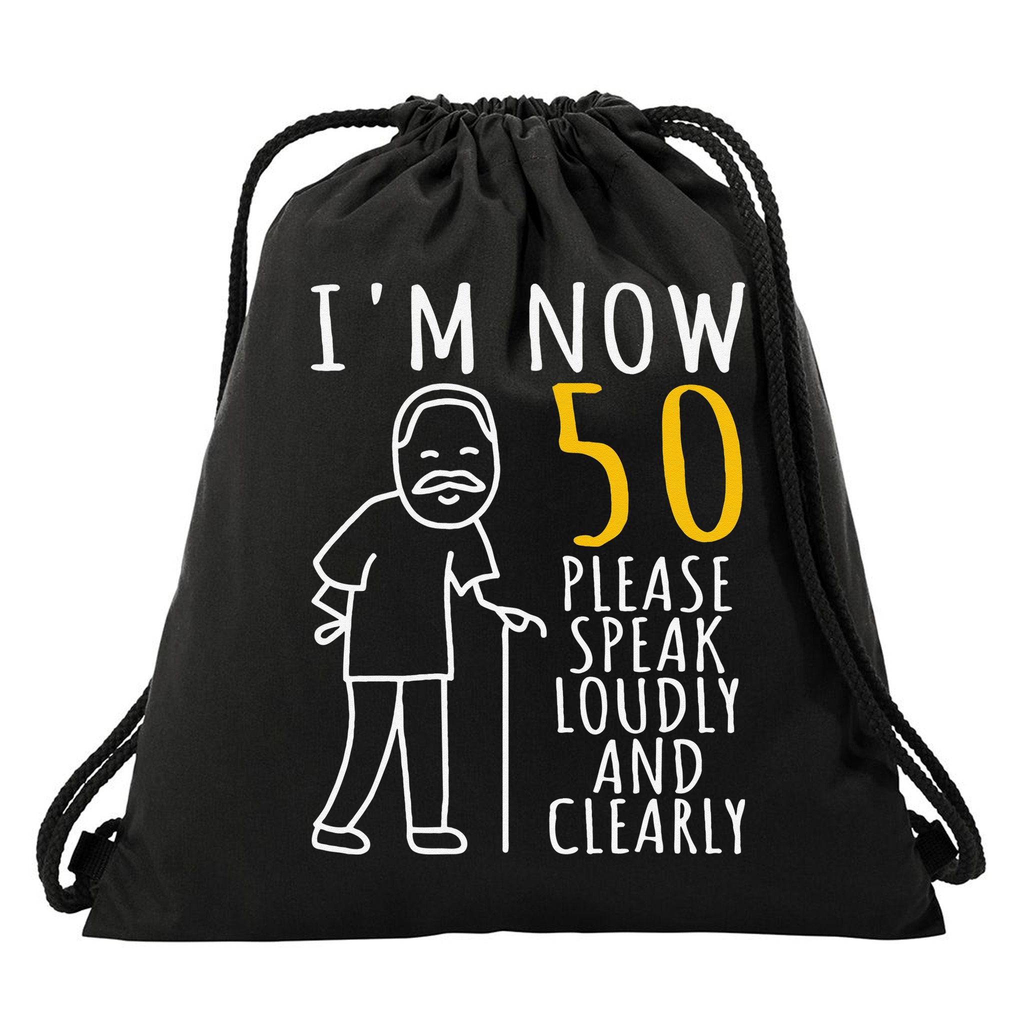 50th Birthday For Him I'm Now 50 Years Old Cool BDay Drawstring Bag