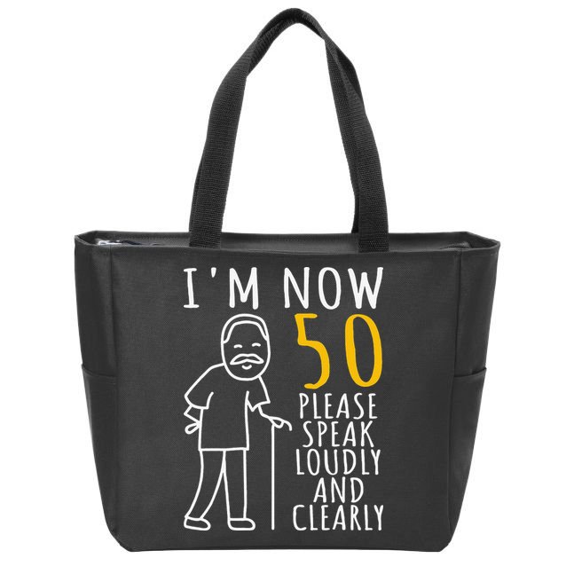 50th Birthday For Him I'm Now 50 Years Old Cool BDay Zip Tote Bag