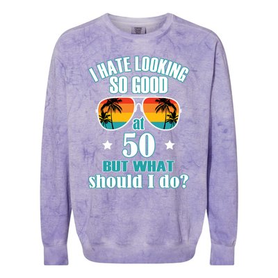 50 Birthday For Men Women 50th Anniversary For Him Her Colorblast Crewneck Sweatshirt