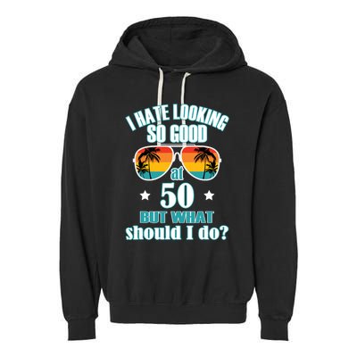 50 Birthday For Men Women 50th Anniversary For Him Her Garment-Dyed Fleece Hoodie