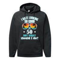 50 Birthday For Men Women 50th Anniversary For Him Her Performance Fleece Hoodie