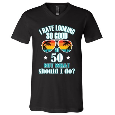 50 Birthday For Men Women 50th Anniversary For Him Her V-Neck T-Shirt