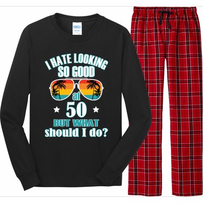 50 Birthday For Men Women 50th Anniversary For Him Her Long Sleeve Pajama Set