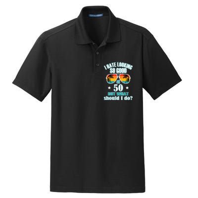 50 Birthday For Men Women 50th Anniversary For Him Her Dry Zone Grid Polo