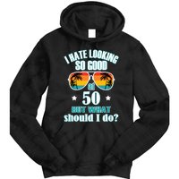 50 Birthday For Men Women 50th Anniversary For Him Her Tie Dye Hoodie