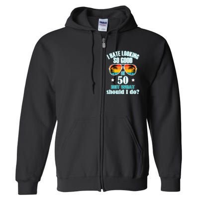 50 Birthday For Men Women 50th Anniversary For Him Her Full Zip Hoodie