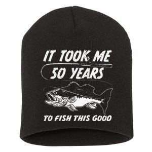 50th Birthday Fishing Birthday Gift 50 Year Old Fisherman Short Acrylic Beanie