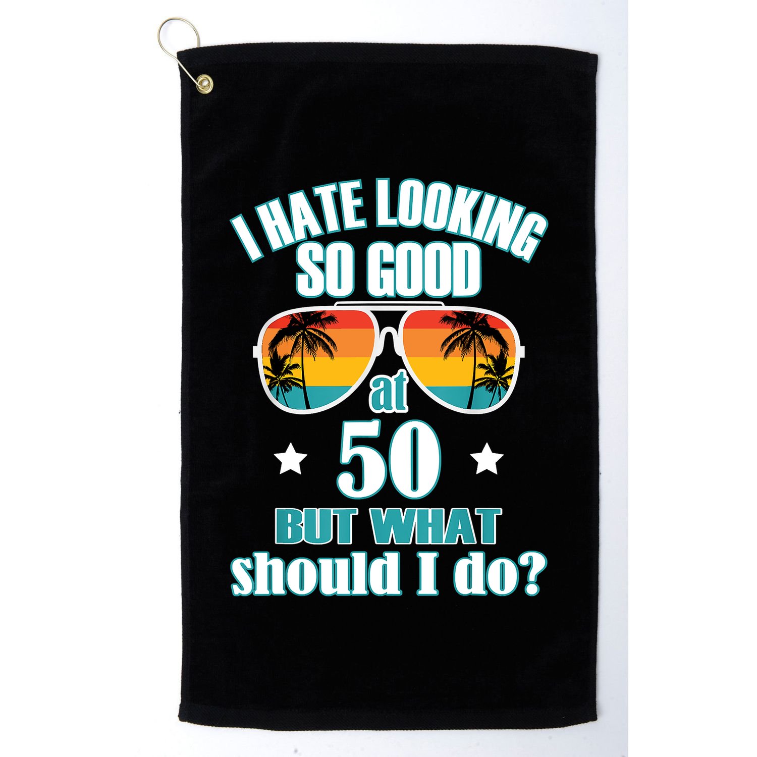 50 Birthday For Men Women 50th Anniversary Golf Towel