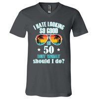 50 Birthday For Men Women 50th Anniversary V-Neck T-Shirt