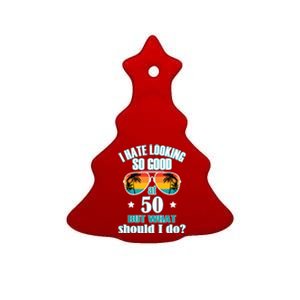 50 Birthday For Men Women 50th Anniversary Ceramic Tree Ornament