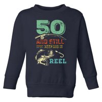 50th Birthday Fishing Turning 50 Fisherman Pun Gift Toddler Sweatshirt