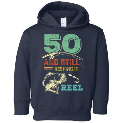 50th Birthday Fishing Turning 50 Fisherman Pun Gift Toddler Hoodie